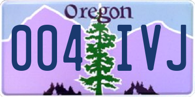 OR license plate 004IVJ