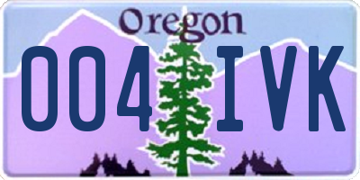 OR license plate 004IVK