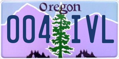 OR license plate 004IVL