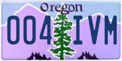OR license plate 004IVM