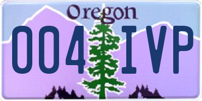 OR license plate 004IVP