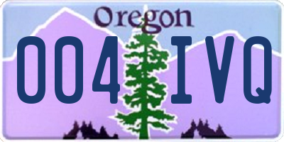 OR license plate 004IVQ