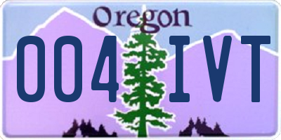 OR license plate 004IVT