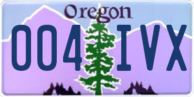 OR license plate 004IVX