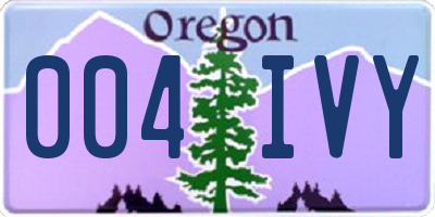 OR license plate 004IVY