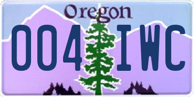 OR license plate 004IWC