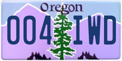 OR license plate 004IWD
