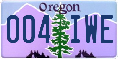 OR license plate 004IWE