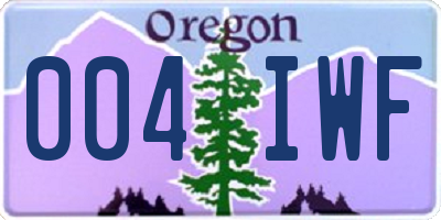 OR license plate 004IWF