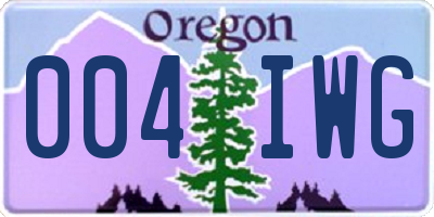 OR license plate 004IWG