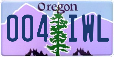 OR license plate 004IWL