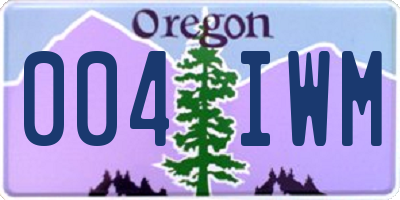 OR license plate 004IWM