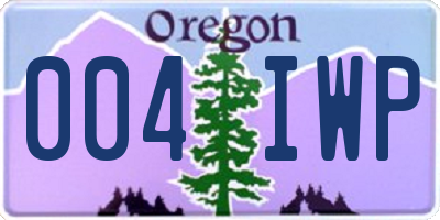 OR license plate 004IWP