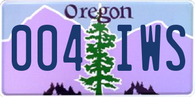 OR license plate 004IWS