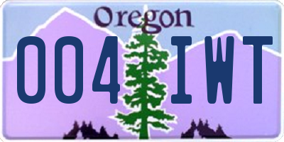 OR license plate 004IWT