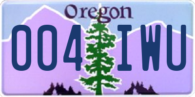 OR license plate 004IWU