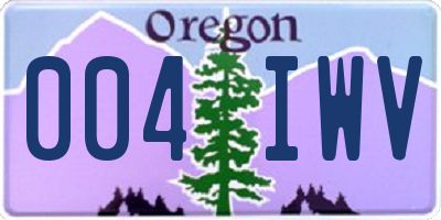OR license plate 004IWV