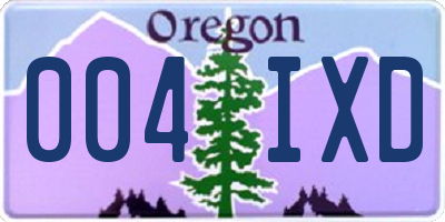 OR license plate 004IXD