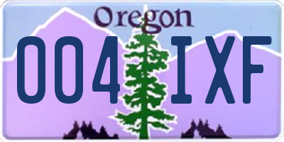 OR license plate 004IXF