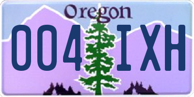OR license plate 004IXH