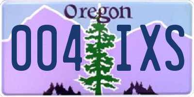 OR license plate 004IXS