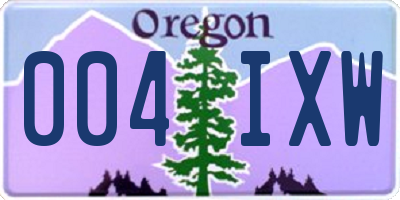 OR license plate 004IXW