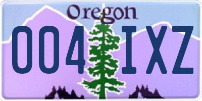 OR license plate 004IXZ