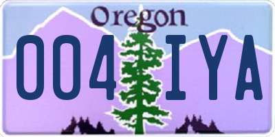 OR license plate 004IYA