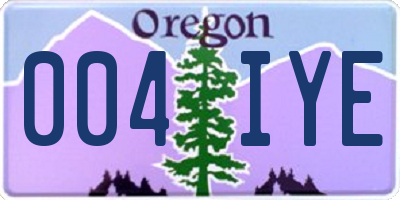 OR license plate 004IYE