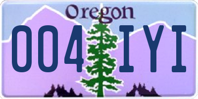OR license plate 004IYI