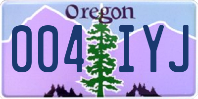 OR license plate 004IYJ