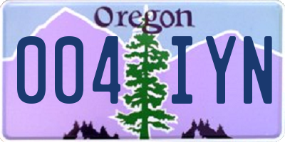OR license plate 004IYN