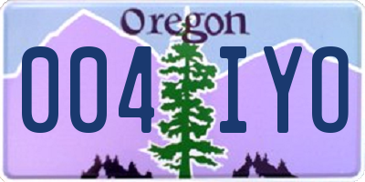 OR license plate 004IYO
