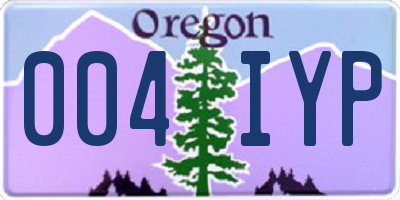 OR license plate 004IYP