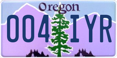 OR license plate 004IYR