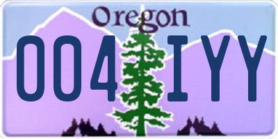 OR license plate 004IYY