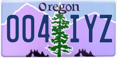 OR license plate 004IYZ