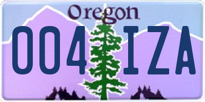 OR license plate 004IZA