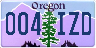OR license plate 004IZD