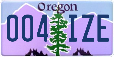 OR license plate 004IZE