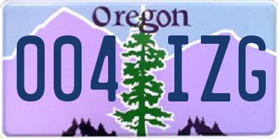 OR license plate 004IZG