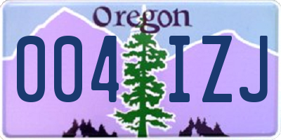 OR license plate 004IZJ