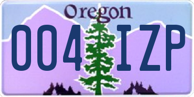 OR license plate 004IZP