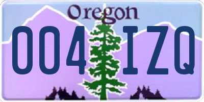 OR license plate 004IZQ