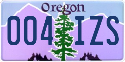 OR license plate 004IZS