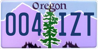 OR license plate 004IZT