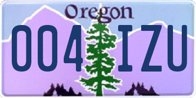 OR license plate 004IZU