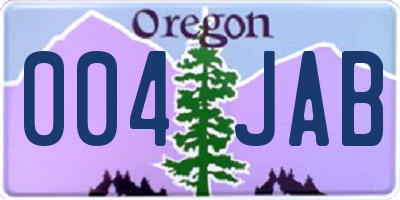 OR license plate 004JAB