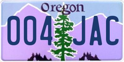 OR license plate 004JAC