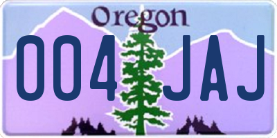 OR license plate 004JAJ